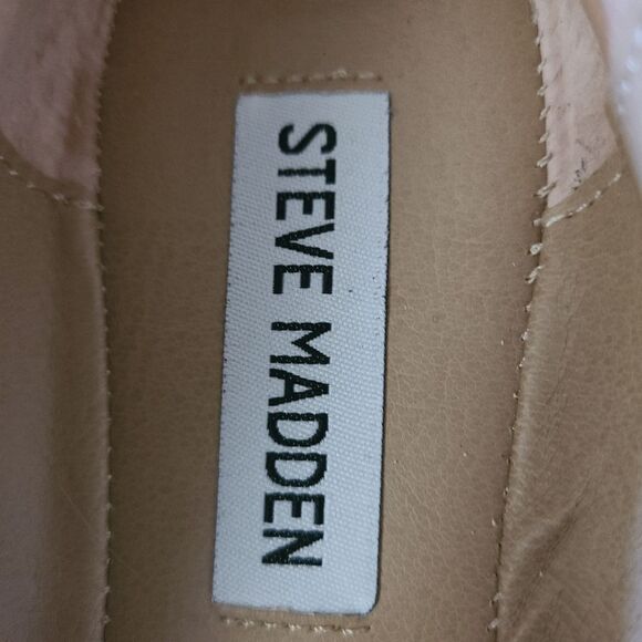 steve madden feather-s studded loafer flats tan snake print womens size 7.5M - Picture 6 of 8